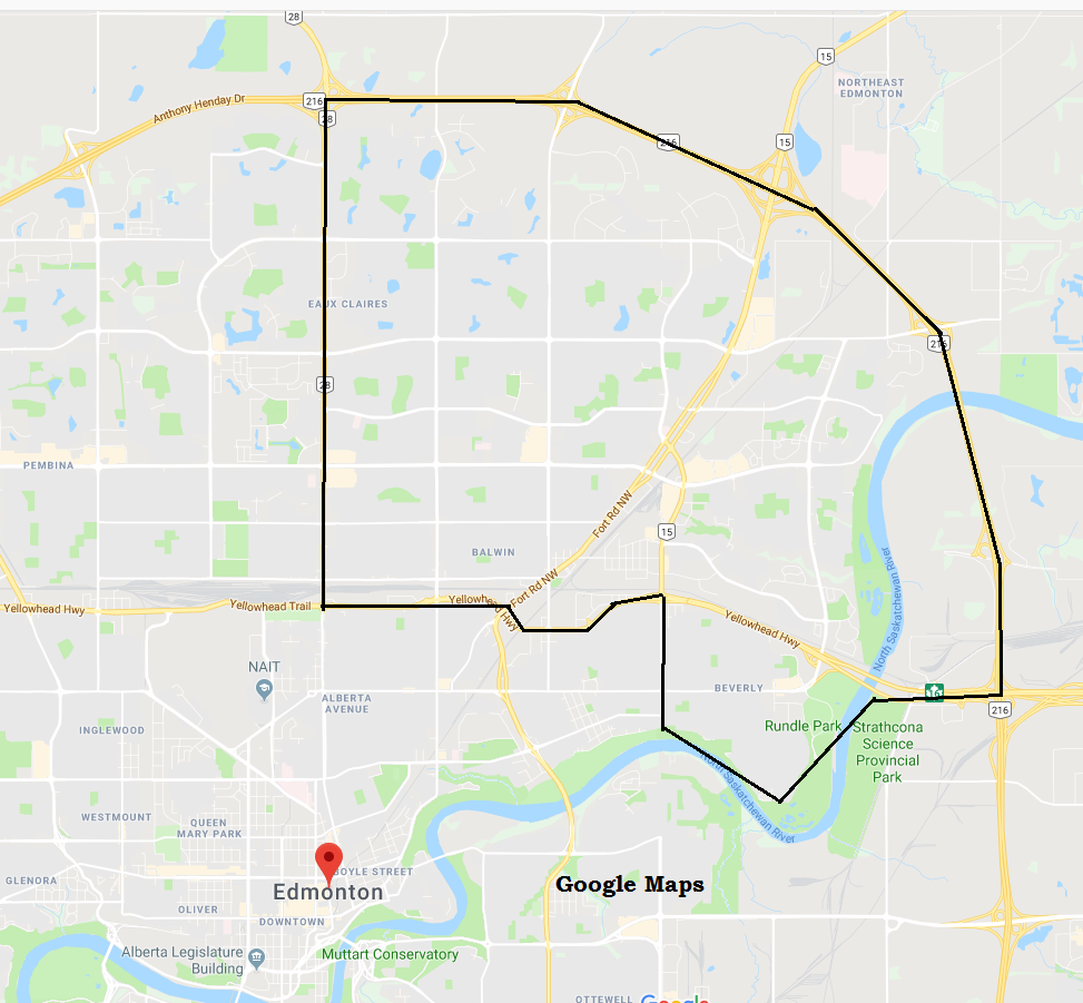North East Edmonton Map By Google 